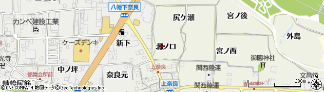 京都府八幡市上奈良（北ノ口）周辺の地図