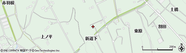 愛知県豊川市上長山町（新道下）周辺の地図