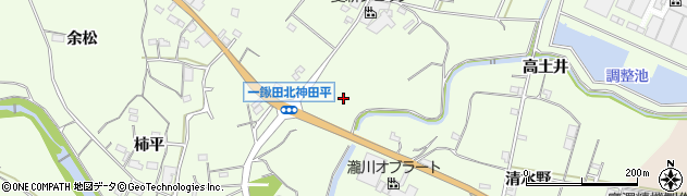 愛知県新城市一鍬田（汗川）周辺の地図