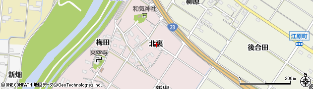 愛知県西尾市和気町北裏周辺の地図