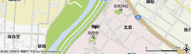 愛知県西尾市和気町（梅田）周辺の地図