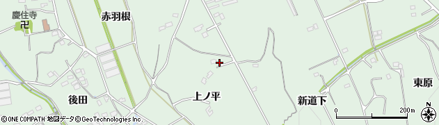 愛知県豊川市上長山町上ノ平周辺の地図
