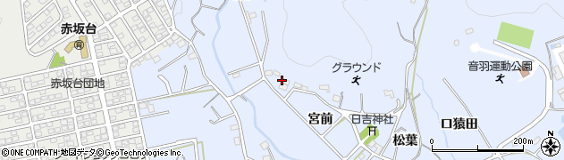 愛知県豊川市萩町（宮前）周辺の地図