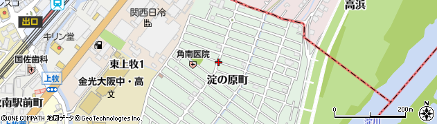 大阪府高槻市淀の原町周辺の地図