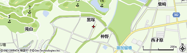 愛知県豊川市足山田町（黒塚）周辺の地図
