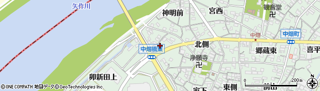 愛知県西尾市中畑町清水34周辺の地図