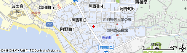 愛知県常滑市阿野町周辺の地図