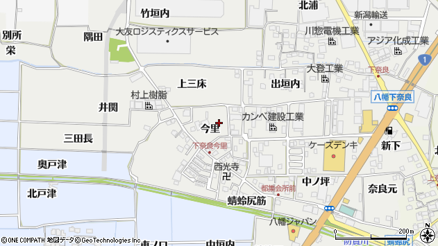 〒614-8147 京都府八幡市下奈良今里の地図