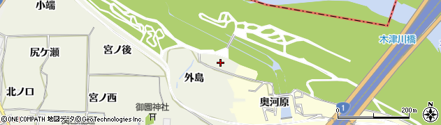 京都府八幡市上奈良（外島）周辺の地図