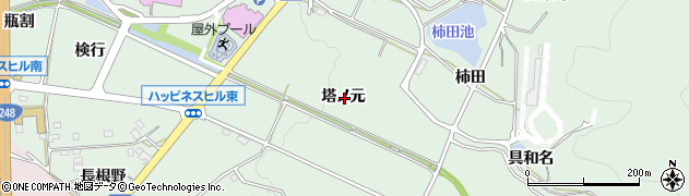 愛知県額田郡幸田町大草塔ノ元周辺の地図