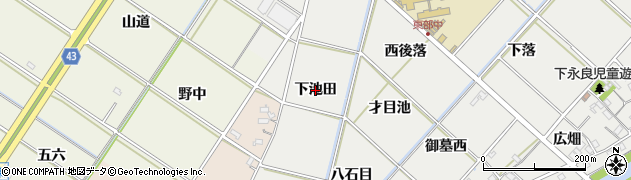 愛知県西尾市尾花町（下池田）周辺の地図