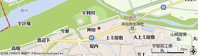 愛知県新城市八名井（神田）周辺の地図