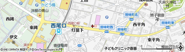愛知県西尾市寄住町（金田）周辺の地図