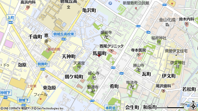 〒445-0841 愛知県西尾市馬場町の地図