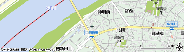 愛知県西尾市中畑町（清水）周辺の地図