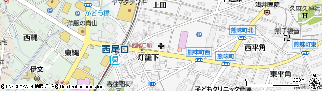 セブンイレブン西尾口東店周辺の地図