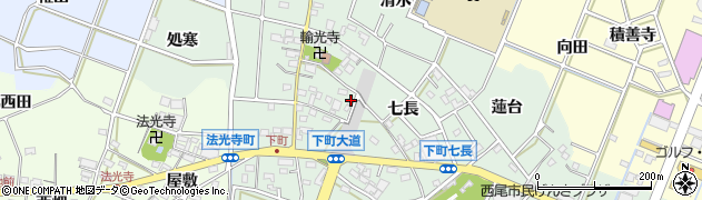 愛知県西尾市下町周辺の地図