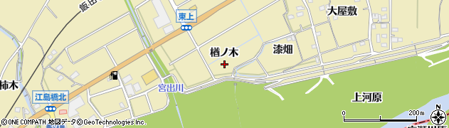 愛知県豊川市東上町楢ノ木周辺の地図