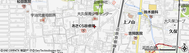 京都府宇治市大久保町周辺の地図