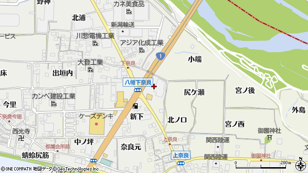 〒614-8132 京都府八幡市下奈良榊の地図