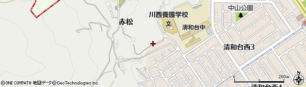 兵庫県川西市赤松（中谷）周辺の地図