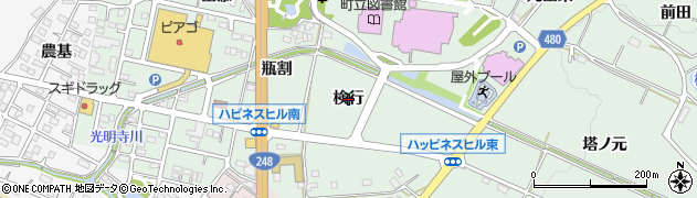 愛知県幸田町（額田郡）大草（検行）周辺の地図