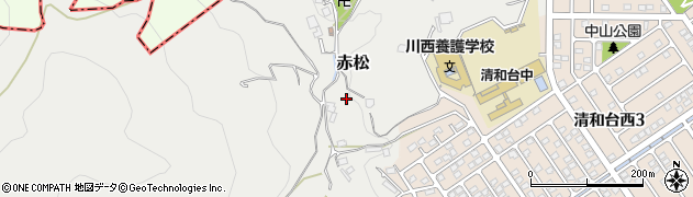 兵庫県川西市赤松（小谷）周辺の地図