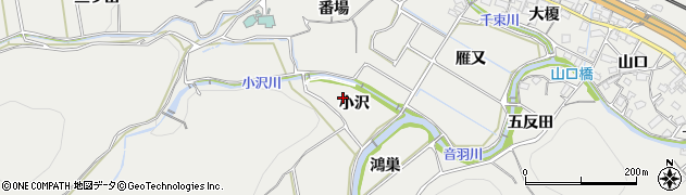 愛知県豊川市長沢町（小沢）周辺の地図
