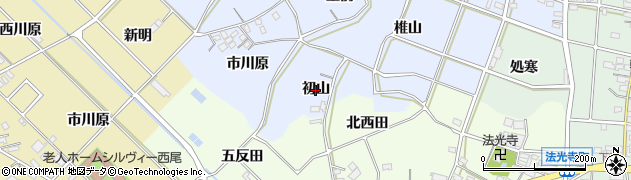 愛知県西尾市小間町（初山）周辺の地図