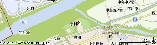 愛知県新城市八名井宇利川周辺の地図