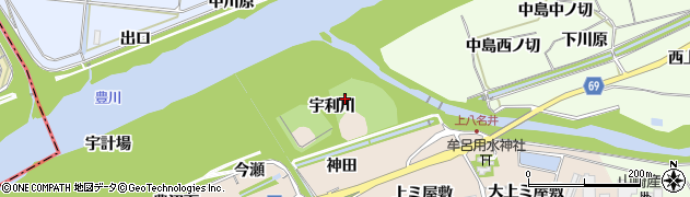 愛知県新城市八名井（宇利川）周辺の地図