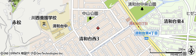 兵庫県川西市清和台西周辺の地図