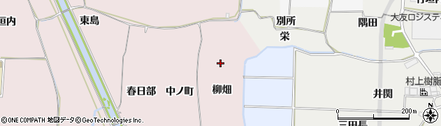 京都府八幡市八幡（柳畑）周辺の地図