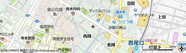 愛知県西尾市道光寺町（西縄）周辺の地図