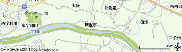 愛知県新城市一鍬田（城沢志）周辺の地図