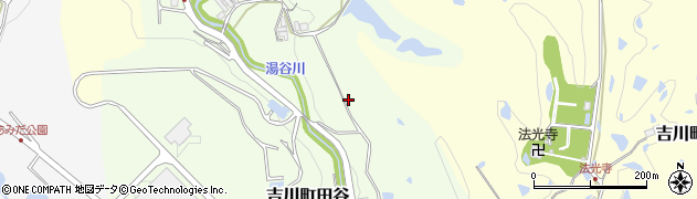 兵庫県三木市吉川町田谷周辺の地図