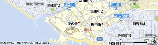 愛知県常滑市塩田町周辺の地図