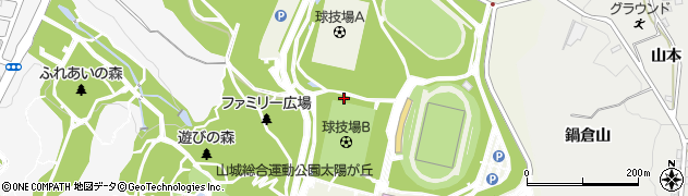 山城総合運動公園（太陽が丘）周辺の地図