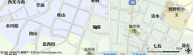 愛知県西尾市下町（処寒）周辺の地図
