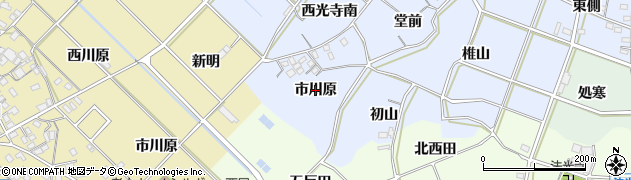 愛知県西尾市小間町（市川原）周辺の地図