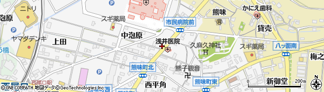 愛知県西尾市熊味町中泡原52周辺の地図
