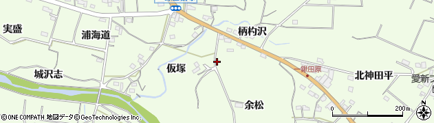 愛知県新城市一鍬田（余松）周辺の地図