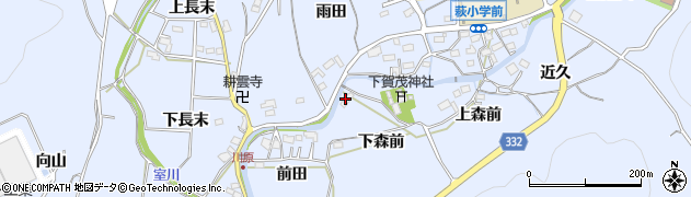 愛知県豊川市萩町下森前周辺の地図