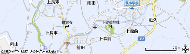 愛知県豊川市萩町（下森前）周辺の地図
