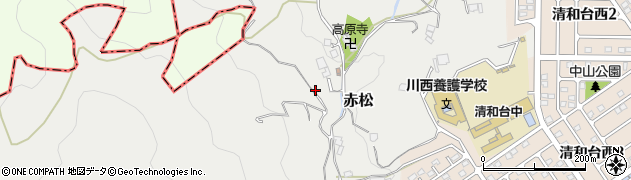 兵庫県川西市赤松（大前）周辺の地図