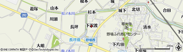 愛知県幸田町（額田郡）野場（下沢渡）周辺の地図