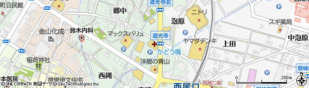 愛知県西尾市道光寺町（堰板）周辺の地図
