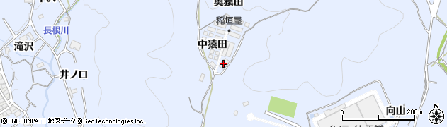 愛知県豊川市萩町（中猿田）周辺の地図
