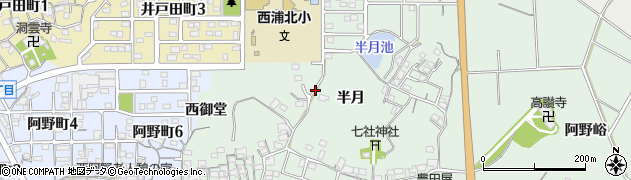 愛知県常滑市西阿野周辺の地図