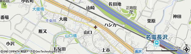 愛知県豊川市長沢町ハシカ周辺の地図